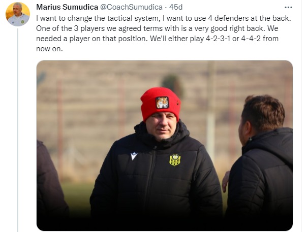 Öznur Tablo Yeni Malatyapor Teknik Direktörü Marius Sumudica, ara transferlerle ilgili çalışmaların sürdüğünü belirterek, 6-7 oyuncu alacaklarını ve bunlardan 3 oyuncu ile anlaştıklarını açıkladı. 