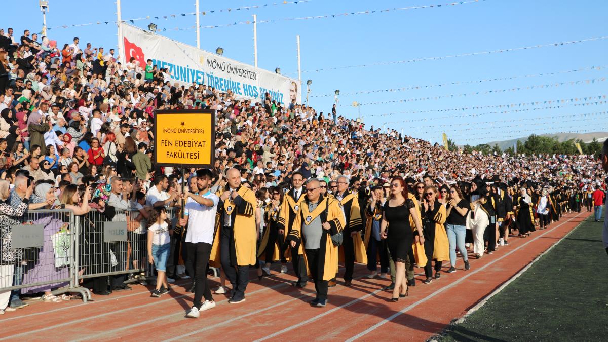 İnönü Üniversitesi 2021-2022 Akademik Yılı Mezuniyet Töreni düzenlendi. 6 bin öğrencinin mezun olduğu mezuniyet töreni, ünlü rock grubu Kolpa’nın sahne almasıyla son buldu.