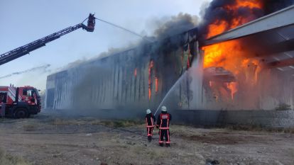 OSB'de kayısı fabrikası alev topuna döndü