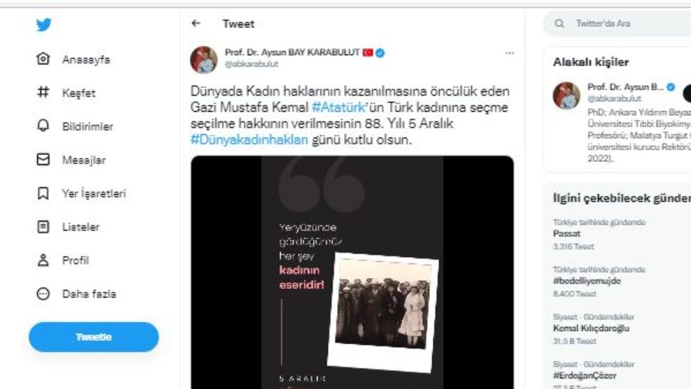 Rektörlük gidince “Atatürk” demeye başladı