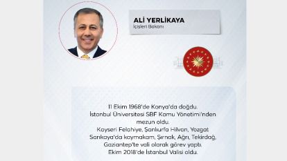 İçişleri Bakanı Ali Yerlikaya