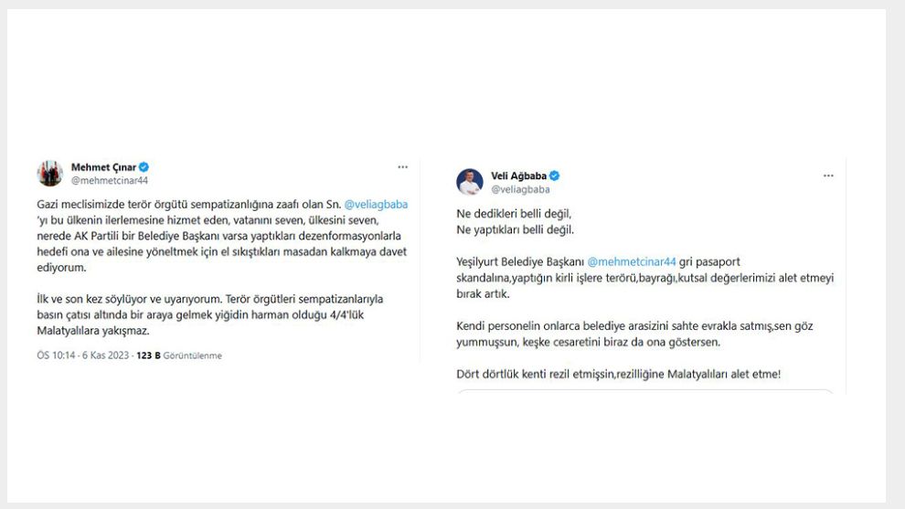 Ağbaba ve Çınar Sosyal Medyada Kapıştı ... 