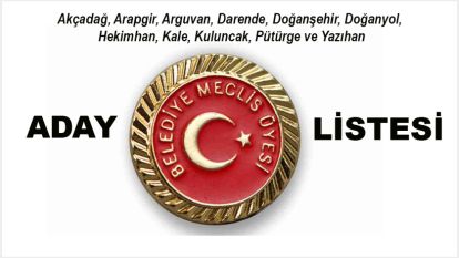 Malatya'nın İlçelerinde Belediye Meclis Üyesi Adayları