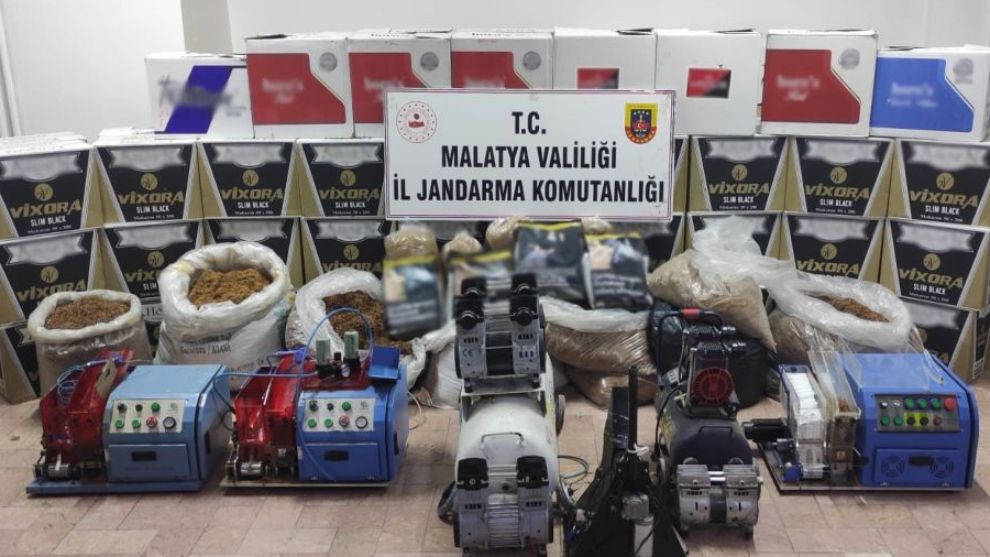 Malatya'da Jandarmadan Kaçak Sigara İmalathanesine Operasyon