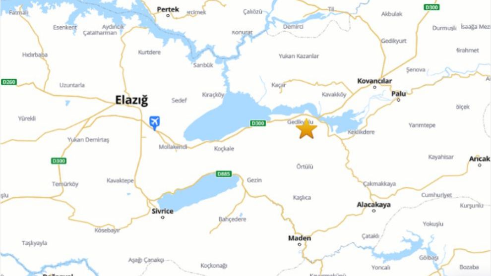 Elazığ'da 5.0 Büyüklüğünde Deprem