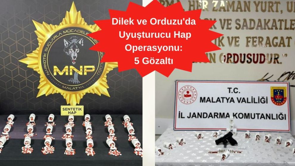 Dilek ve Orduzu'da Uyuşturucu Hap Operasyonu: 5 Gözaltı