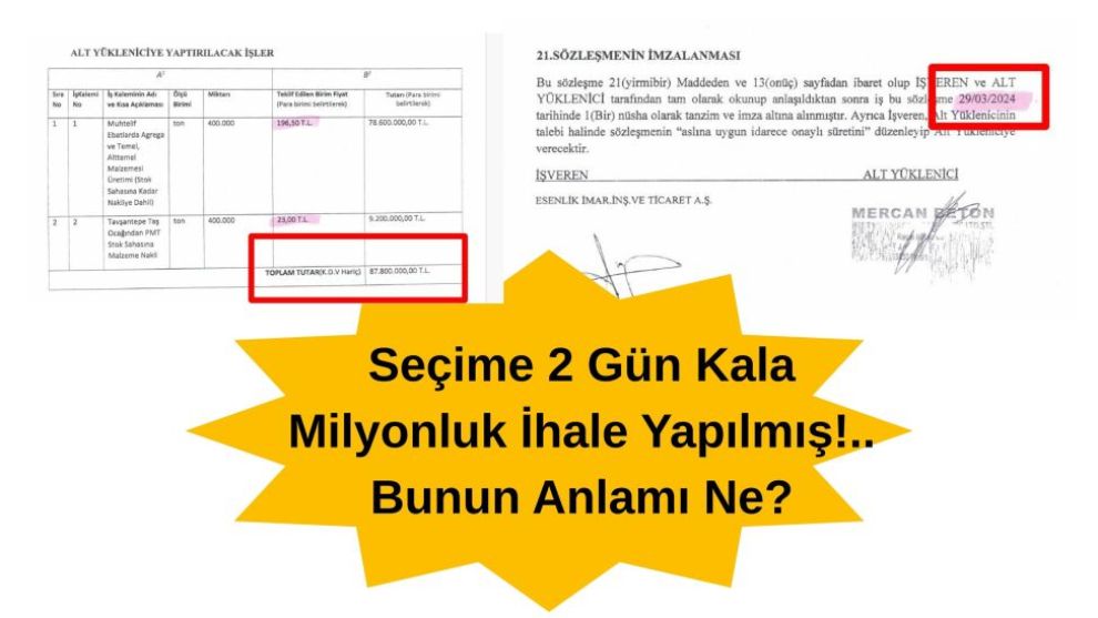 Seçime 2 Gün Kala Milyonluk İhale Yapılmış!.. Bunun Anlamı Ne?