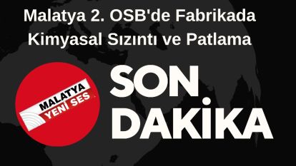 Malatya 2. OSB'de Fabrikada Kimyasal Sızıntı ve Patlama