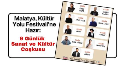 Malatya, Kültür Yolu Festivali'ne Hazır: 9 Günlük Sanat ve Kültür Coşkusu