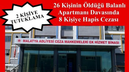 26 Kişinin Öldüğü Balanlı Apartmanı Davasında 8 Kişiye Hapis Cezası