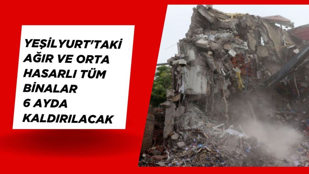 Yeşilyurt'taki ağır ve orta hasarlı tüm binalar 6 ayda kaldırılacak