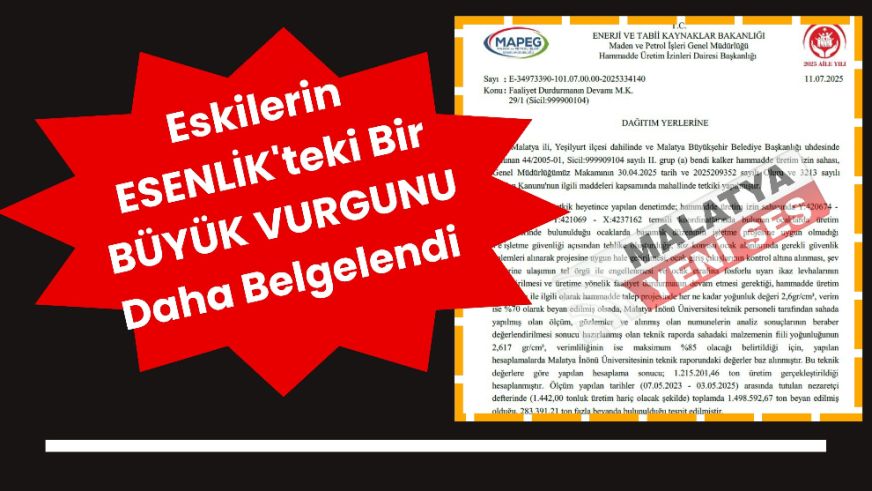 Eskilerin ESENLİK'teki Bir BÜYÜK VURGUNU Daha Belgelendi