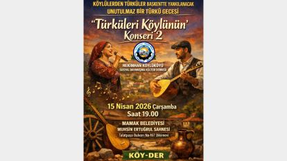 KÖY-DER'den Başkentte Anlamlı Gece: Hekimhan Türküleri Yankılanacak