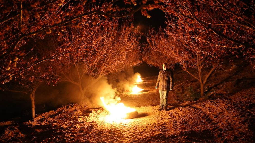 Malatya'da zirai don nöbeti sahada sürüyor