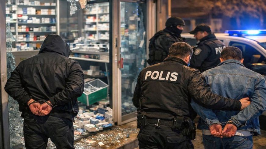 Şifayı Eczanede Değil, Emniyette Buldular: İlaç Hırsızlarına Kelepçe!