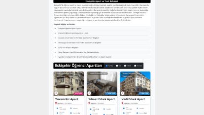 Eskişehir'de Öğrenci Evi ve Apart Arayanlara İlaç Gibi Rehber