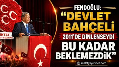 Fendoğlu: "Devlet Bahçeli 2011'de Dinlenseydi Bu Kadar Beklemezdik"