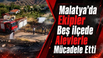 Malatya'da Ekipler Beş İlçede Alevlerle Mücadele Etti