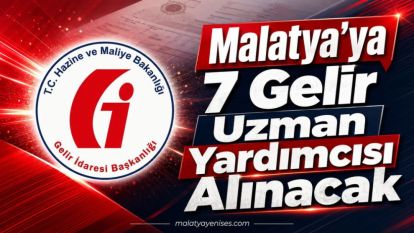 Malatya'ya 7 Gelir Uzman Yardımcısı Alınacak