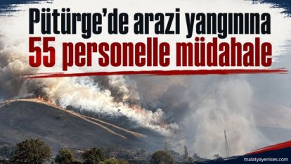 Pütürge'de arazi ot yangını: 20 araç ve 55 personel sahada