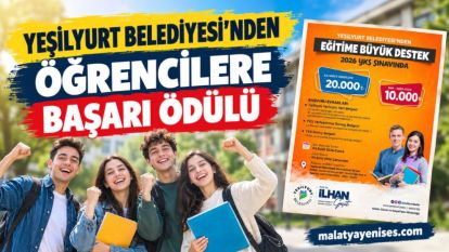 Yeşilyurt Belediyesi'nden öğrencilere başarı ödülü