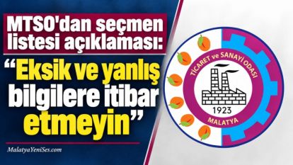MTSO'dan seçmen listesi açıklaması: “Eksik ve yanlış bilgilere itibar etmeyin”