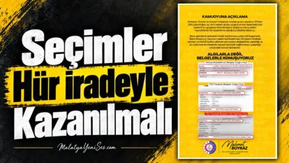 “Seçimler Hür İradeyle Kazanılmalı”