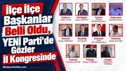 İlçe İlçe Başkanlar Belli Oldu, YENİ Parti'de Gözler İl Kongresinde