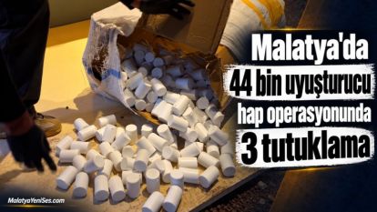 Malatya'da 44 bin uyuşturucu hap operasyonunda 3 tutuklama