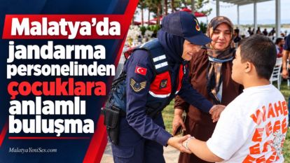 Malatya'da jandarma personelinden çocuklara anlamlı buluşma