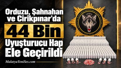  Orduzu, Şahnahan ve Cirikpınar'da 44 Bin Uyuşturucu Hap Ele Geçirildi